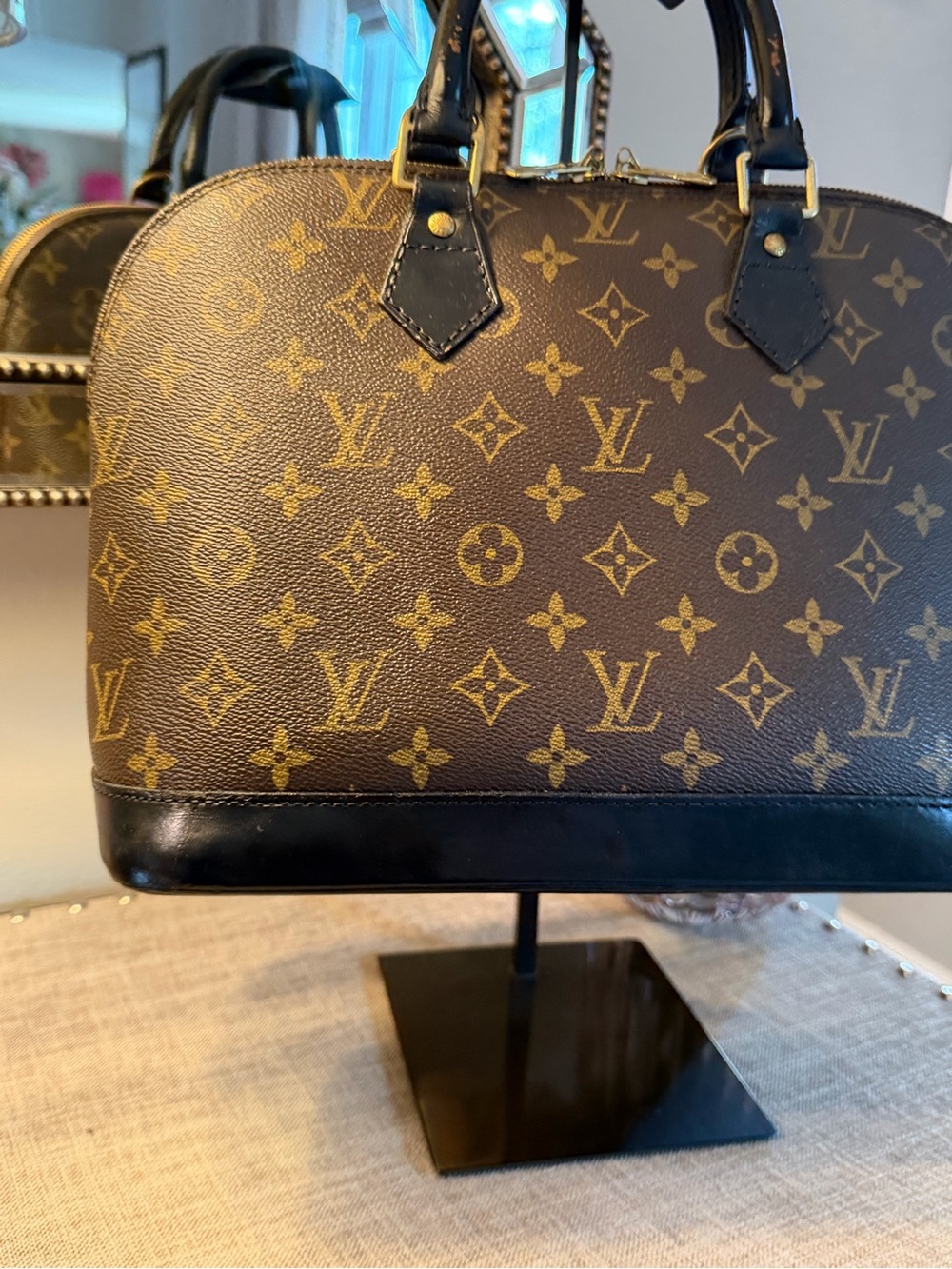 Louis Vuitton EUC Monogram Alma BB Satchel - Brown/Black w COA - Picture 4 of 6